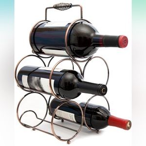 Countertop Wine Rack - 5 Bottle Holder Stand w 2 Slot Sizes